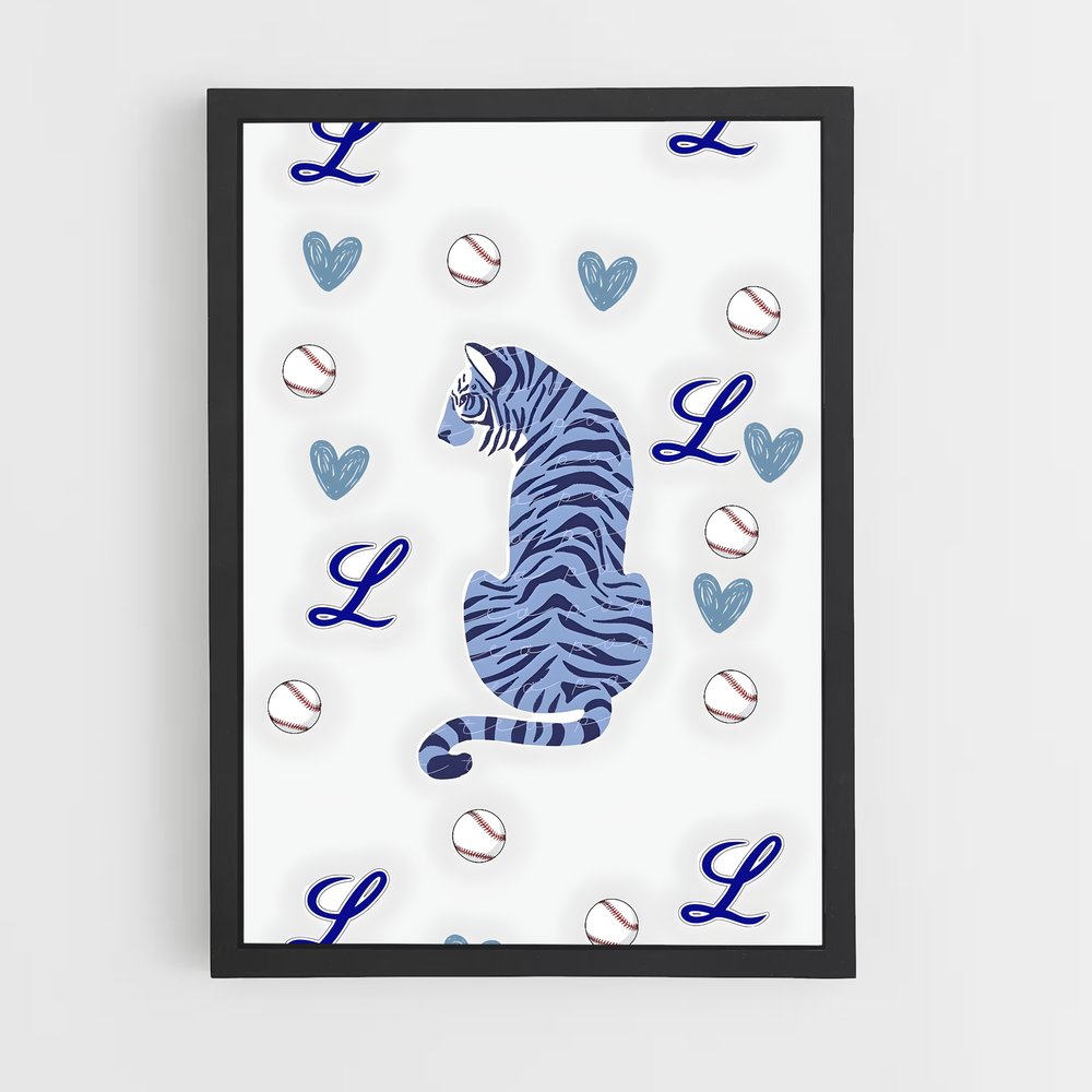 Poster Tigre Azur – affiche Baseball (vue 2)